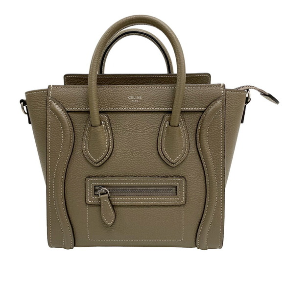 Celine Luggage Drummed Calfskin Shoulder Bag Suri Beige - Picture 2 of 9